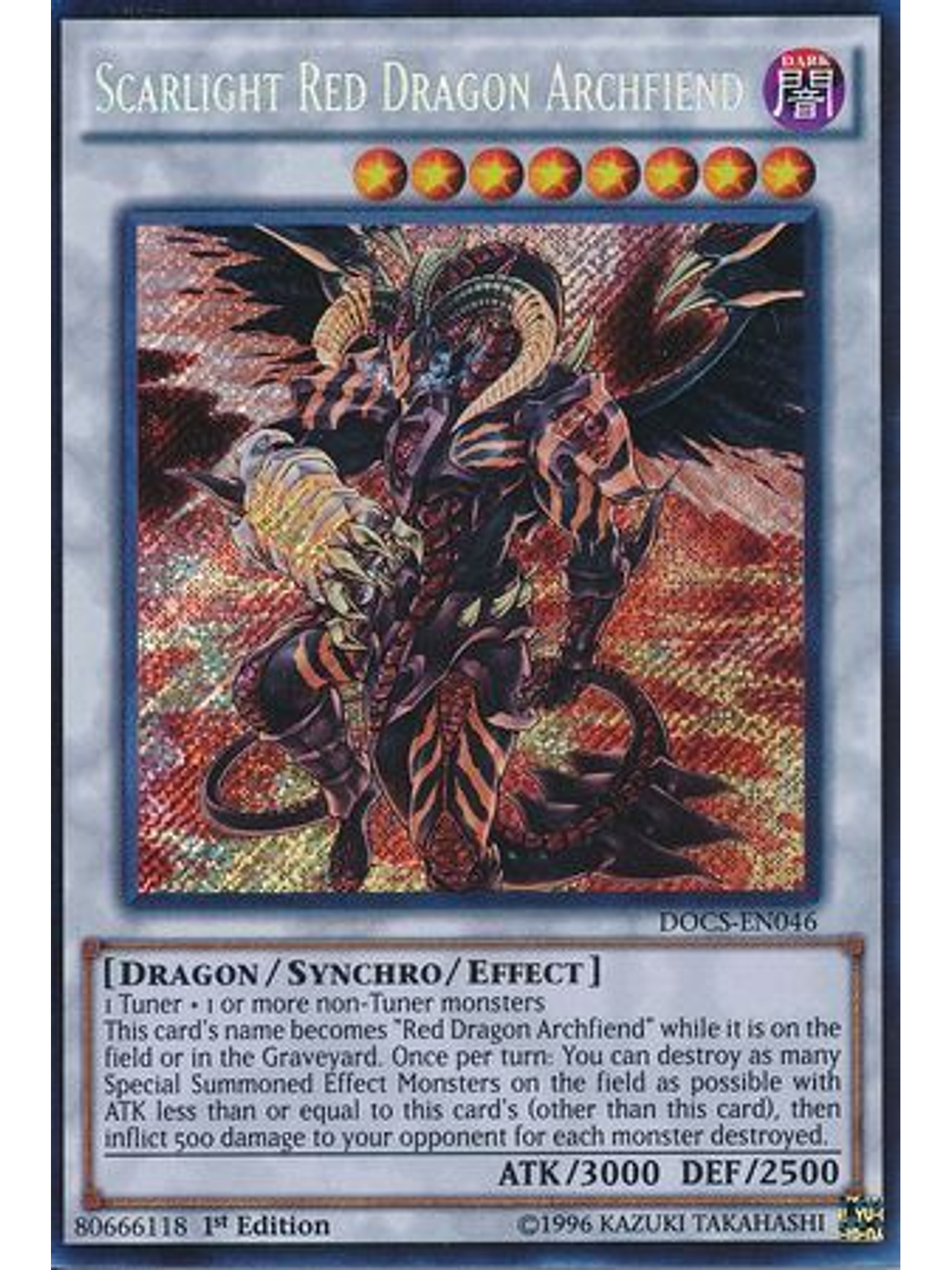 Scarlight Red Dragon Archfiend - DOCS-EN046 - Secret Rare 1st Edition 1