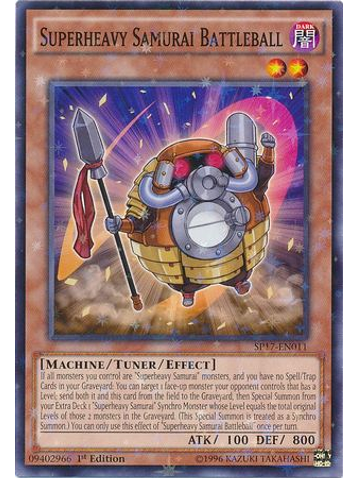 Superheavy Samurai Battleball - SP17-EN011 - Starfoil Rare 1st Edition 1