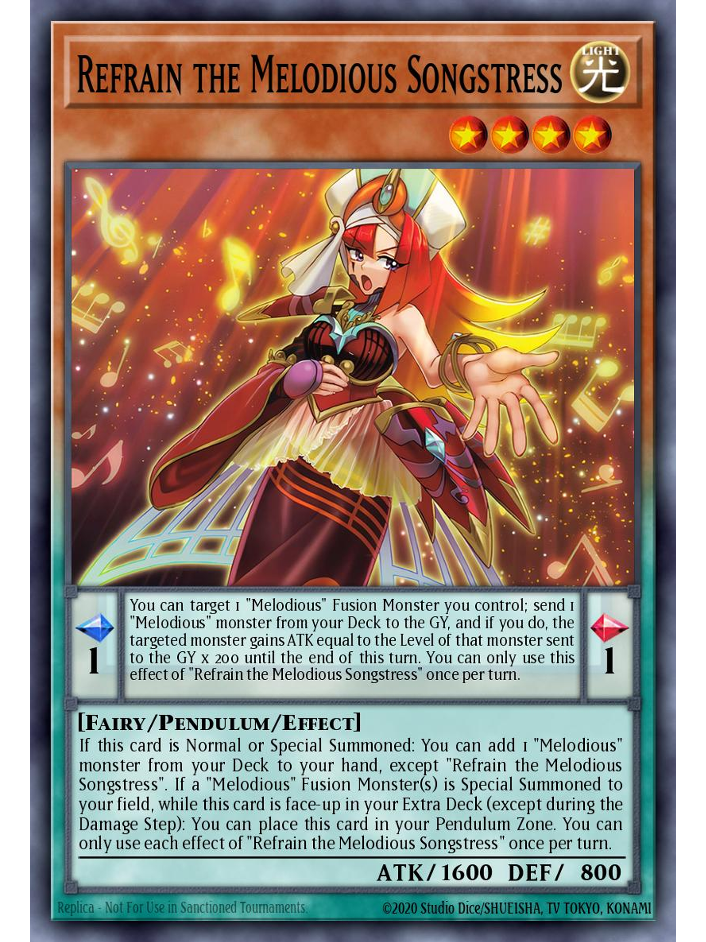 Refrain the Melodious Songstress - LEDE-EN009 - Common 1st Edition 1