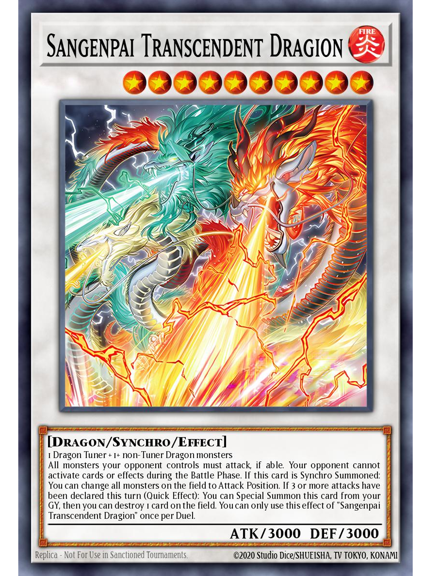 Sangenpai Transcendent Dragion - LEDE-EN040 - Super Rare 1st Edition 1