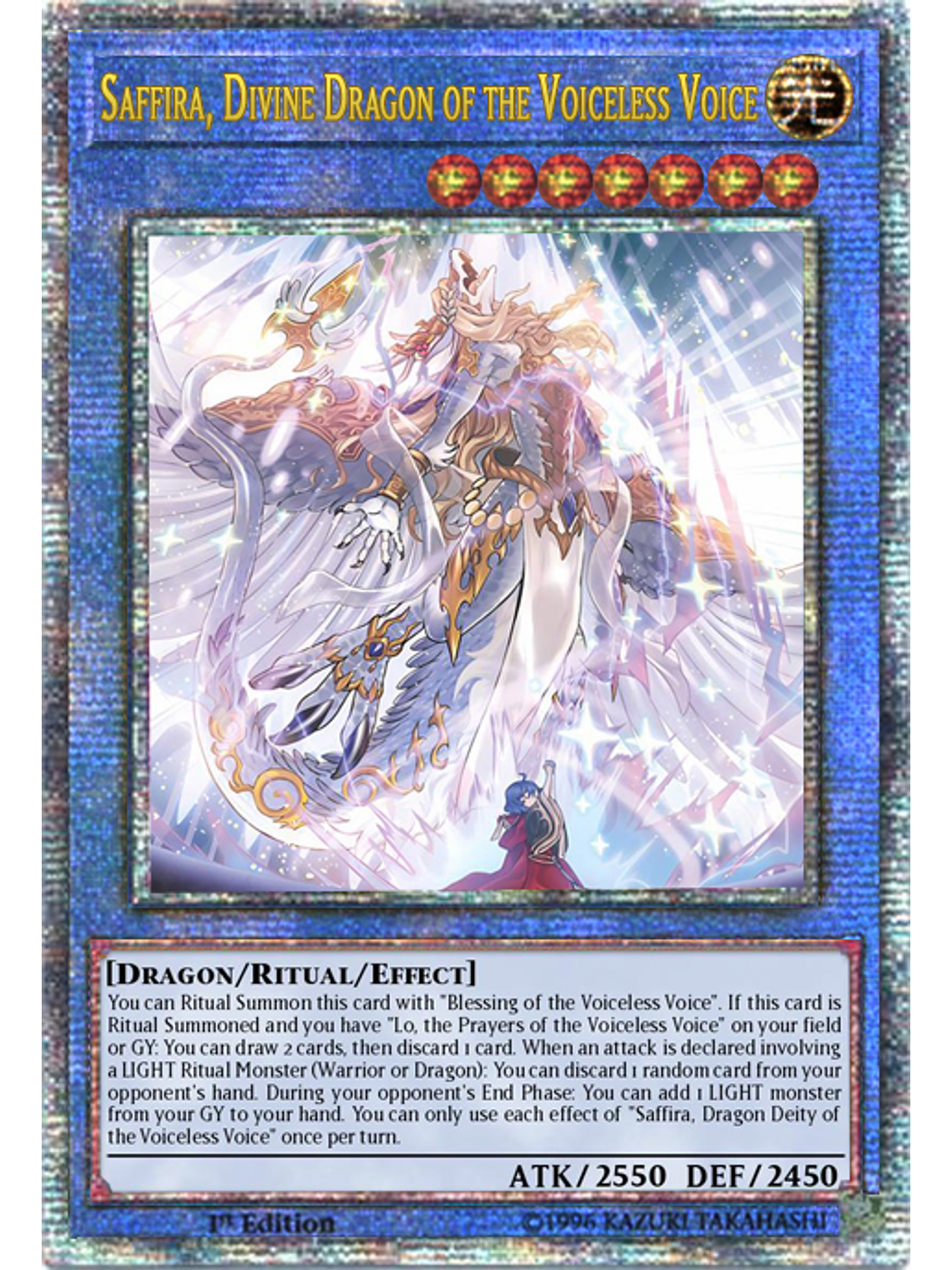 Saffira, Divine Dragon of the Voiceless Voice - LEDE-EN034 - Quarter Century Rare 1st Edition 1