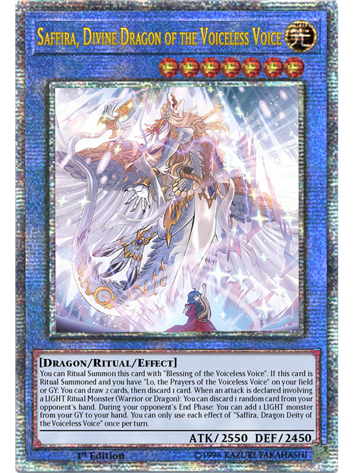 Saffira, Divine Dragon of the Voiceless Voice - LEDE-EN034 - Quarter Century Rare 1st Edition 1