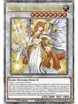 Minerva, the Athenian Lightsworn - LEDE-EN043 - Quarter Century Rare 1st Edition