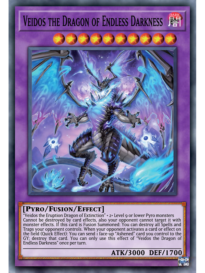 Veidos the Dragon of Endless Darkness - LEDE-EN092 - Ultra Rare 1st Edition 1