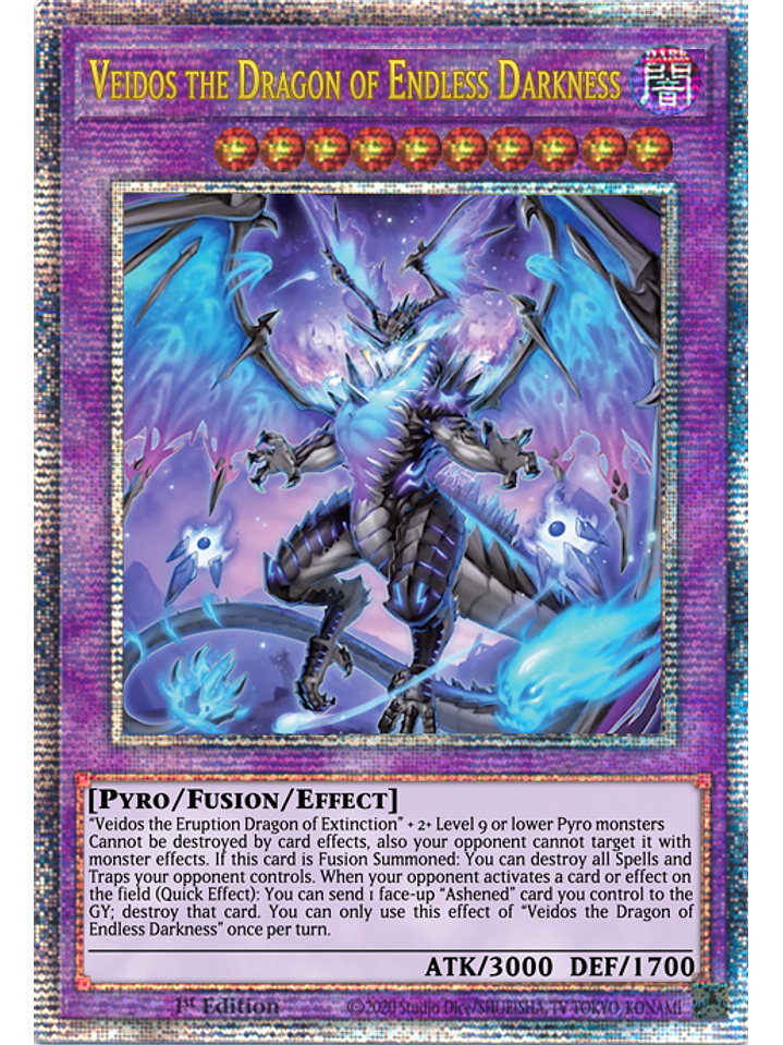 Veidos the Dragon of Endless Darkness - LEDE-EN092 - Quarter Century Rare 1st Edition 1