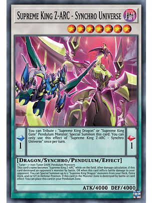 Supreme King Z-ARC - Synchro Universe - LEDE-EN100 - Super Rare 1st Edition