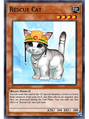 Rescue Cat  - RA02-EN001 - Platinum Secret Rare 1st Edition