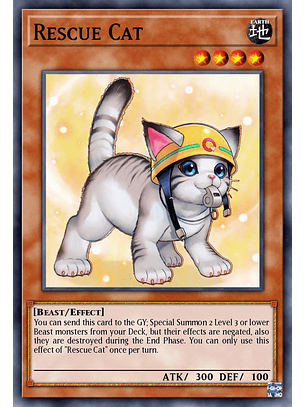 Rescue Cat (alternate art)  - RA02-EN001 - Platinum Secret Rare 1st Edition