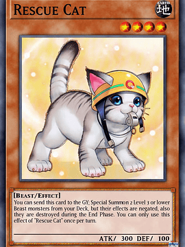 Rescue Cat (alternate art)  - RA02-EN001 - Platinum Secret Rare 1st Edition