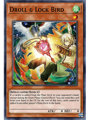 Droll & Lock Bird (alternate art)  - RA02-EN006 - Platinum Secret Rare 1st Edition