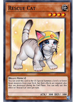 Rescue Cat (alternate art)  - RA02-EN001 - Quarter Century Secret Rare 1st Edition