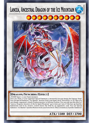 Lancea, Ancestral Dragon of the Ice Mountain - BLTR-EN005 - Secret Rare 1st Edition