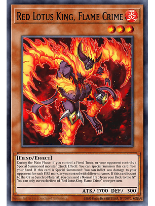 Red Lotus King, Flame Crime - BLTR-EN028 - Quarter Century Secret Rare 1st Edition