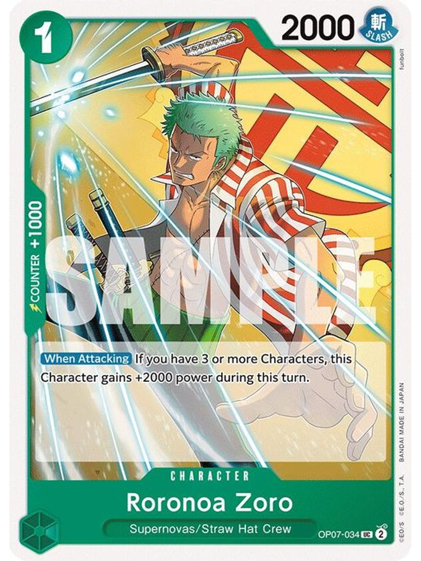 OP07-034 U Roronoa Zoro (034) 1