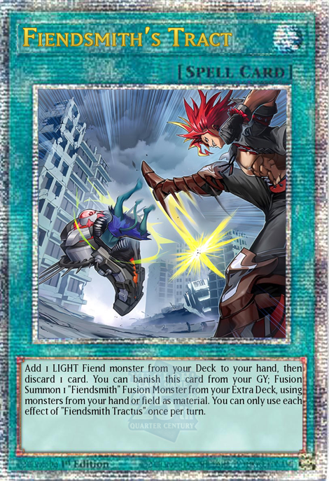 Yu-Gi-Oh! TCG: Fiendsmith's Tract (MP25-EN093) Prismatic Secret Rare 1st  Edition Tsr Fiend Folio