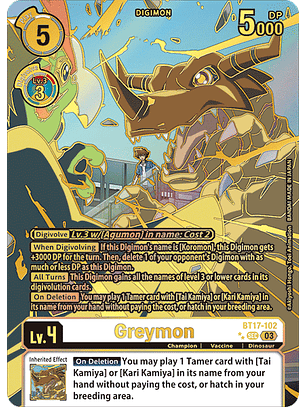 BT17-102 (Rare Pull) Greymon