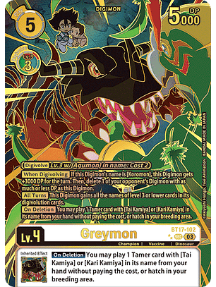 BT17-102 (Rare Pull) Greymon