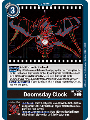 BT17-100 U Doomsday Clock