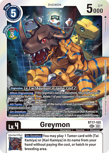 BT17-102 SeC Greymon