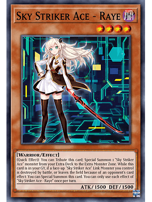 Sky Striker Ace - Raye (alternate art) - BLTR-EN116 - Quarter Century Secret Rare 1st Edition