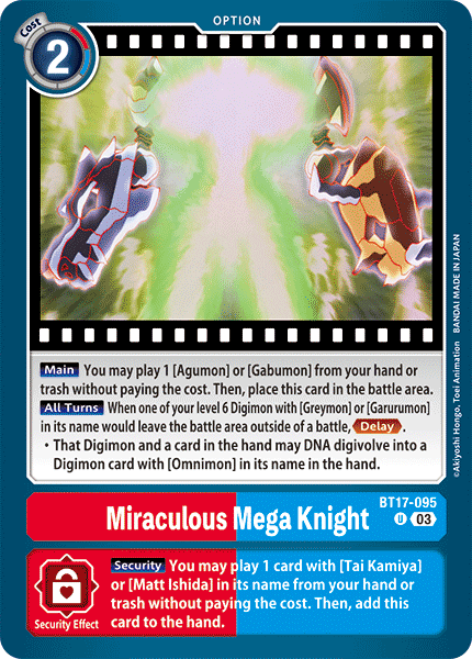 BT17-095 U Miraculous Mega Knight