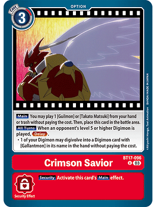 BT17-096 U Crimson Savior