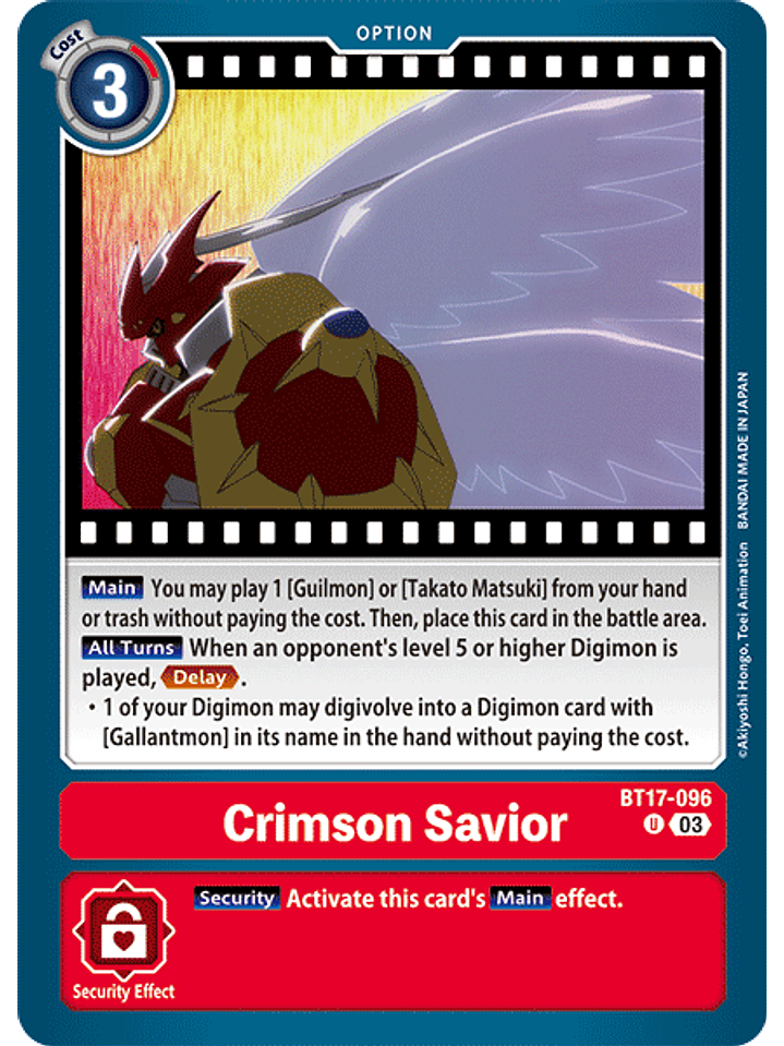 BT17-096 U Crimson Savior 1