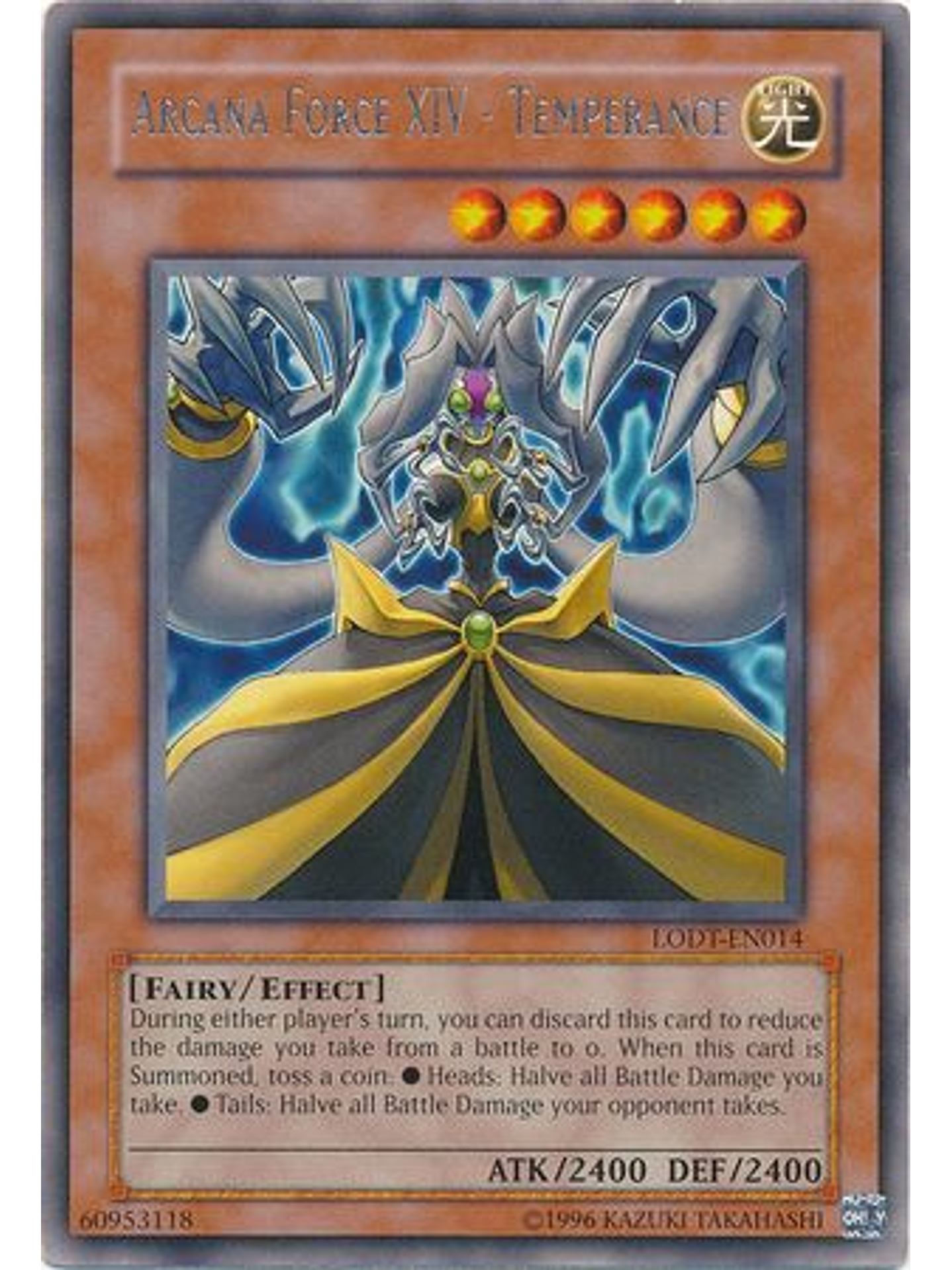 Arcana Force XIV - Temperance - LODT-EN014 - Rare Unlimited (2024 Reprint) 1