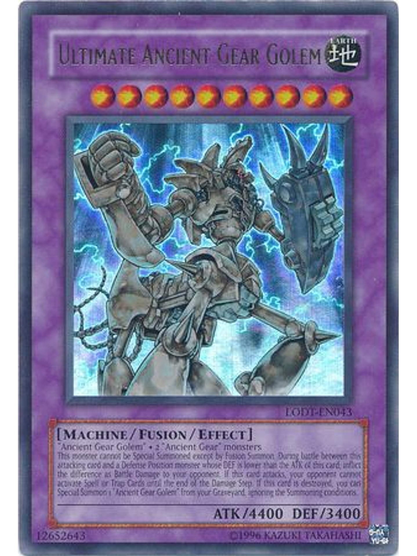 Ultimate Ancient Gear Golem - LODT-EN043 - Ultra Rare Unlimited (2024 Reprint) 1