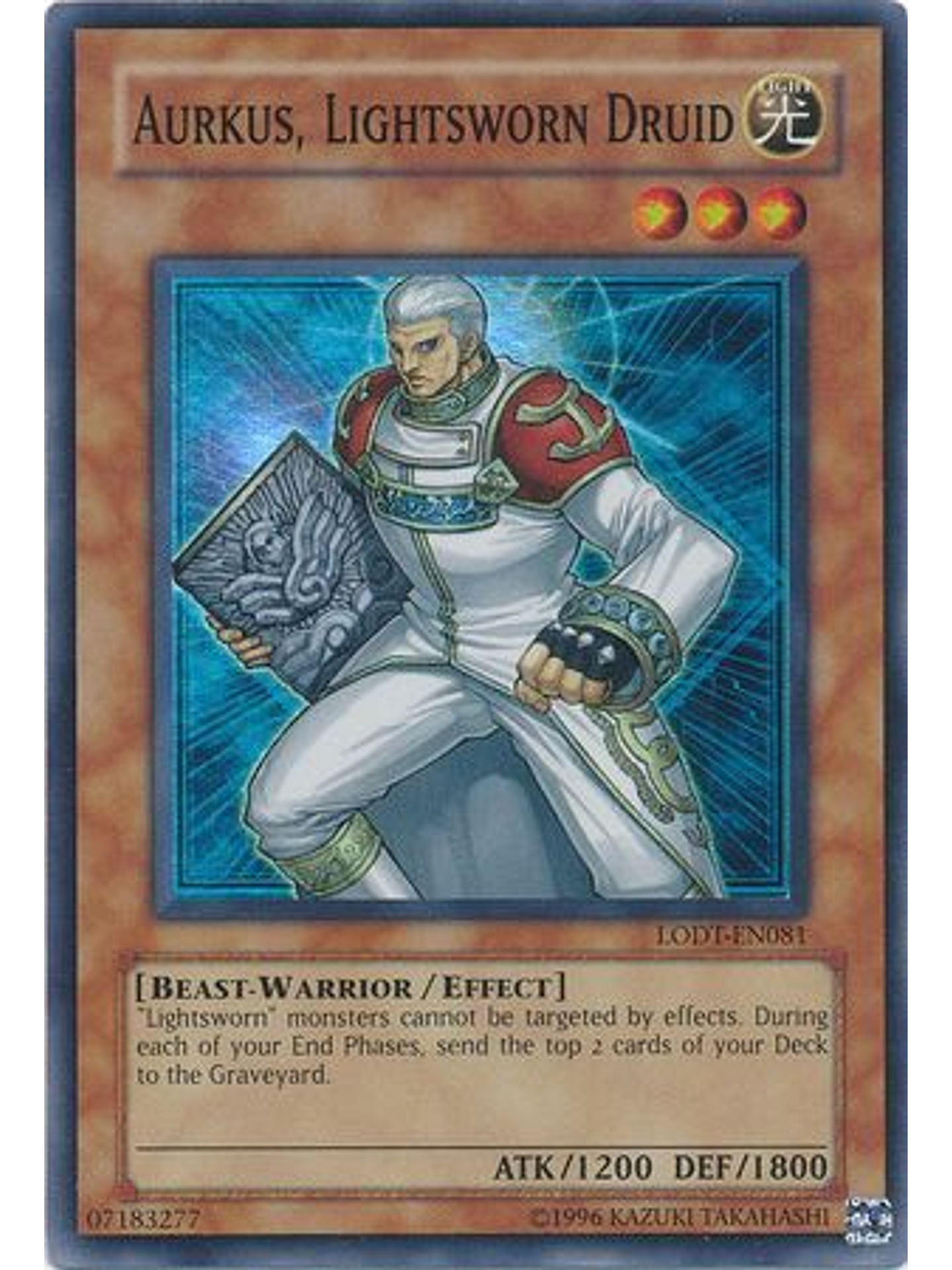 Aurkus, Lightsworn Druid - LODT-EN081 - Super Rare Unlimited (2024 Reprint) 1