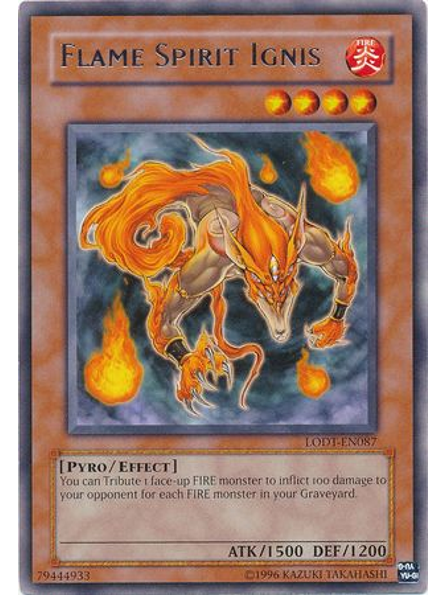 Flame Spirit Ignis - LODT-EN087 - Rare Unlimited (2024 Reprint) 1