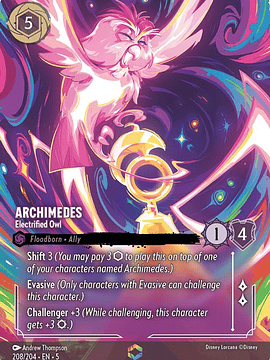 208/204 (Alternate Art) Archimedes - Electrified Owl