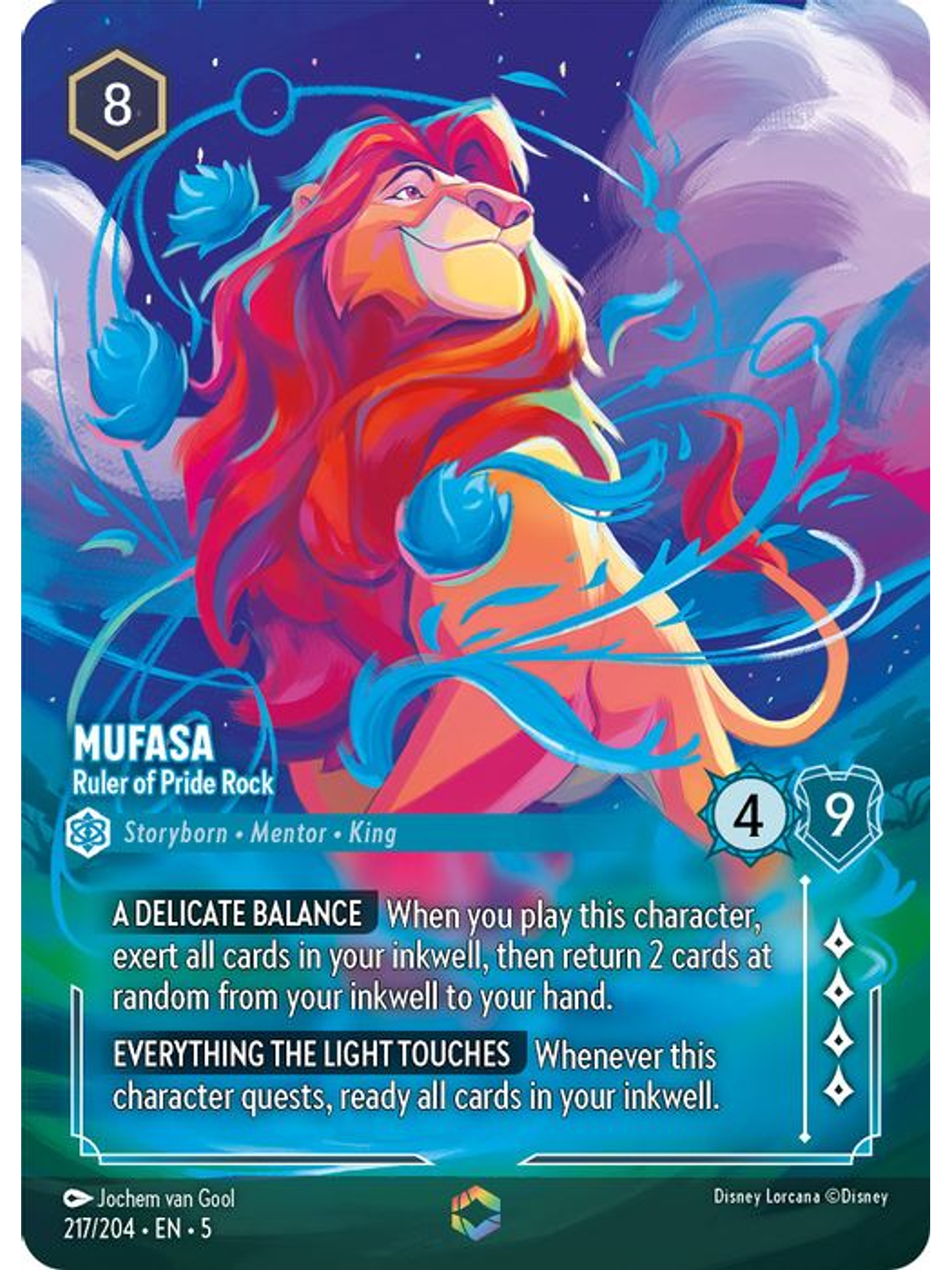 217/204 (Alternate Art) Mufasa - Ruler of Pride Rock 1