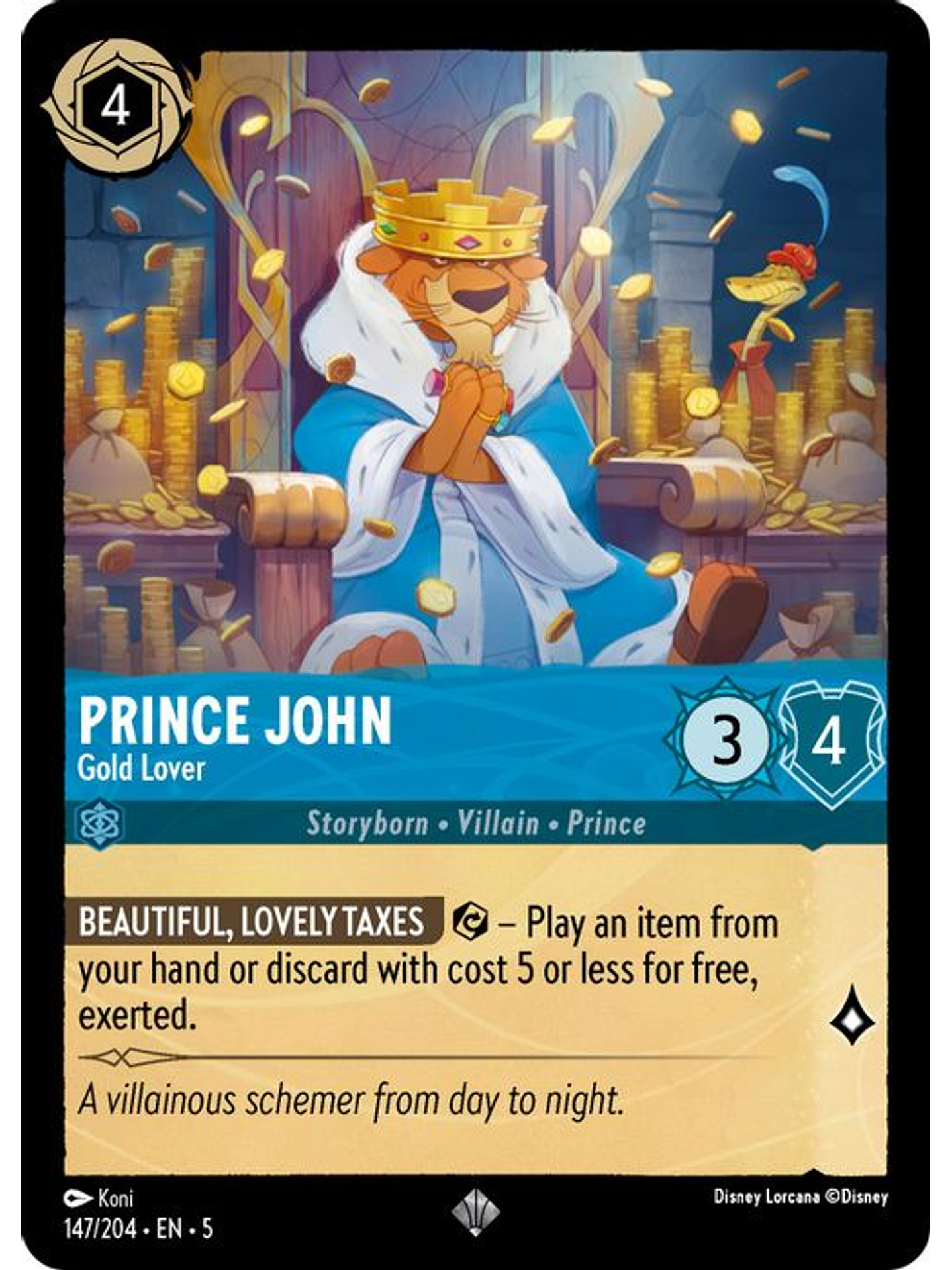 147/204 SR Prince John - Gold Lover (FOIL) 1