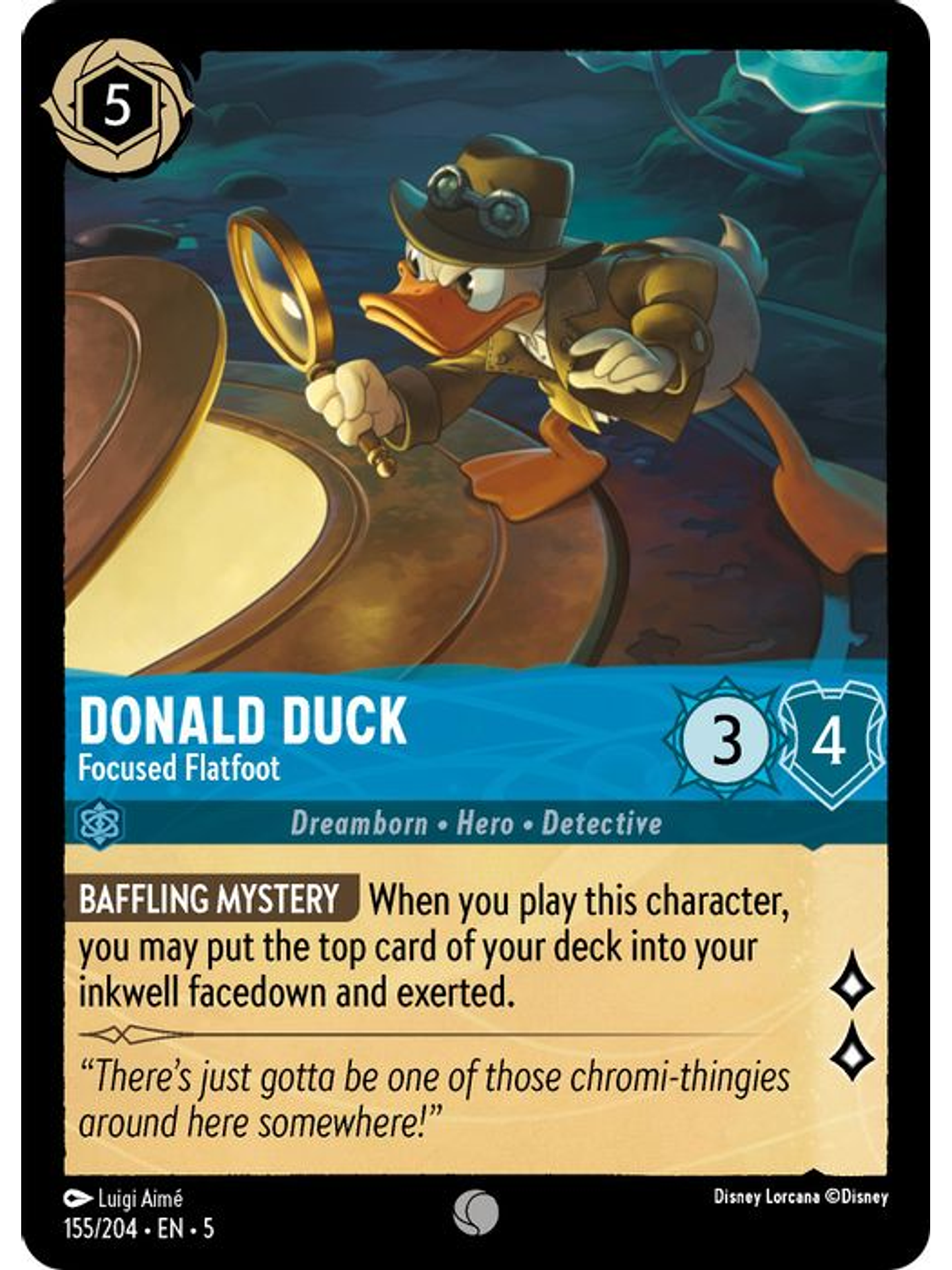 155/204 C Donald Duck - Focused Flatfoot (FOIL) 1
