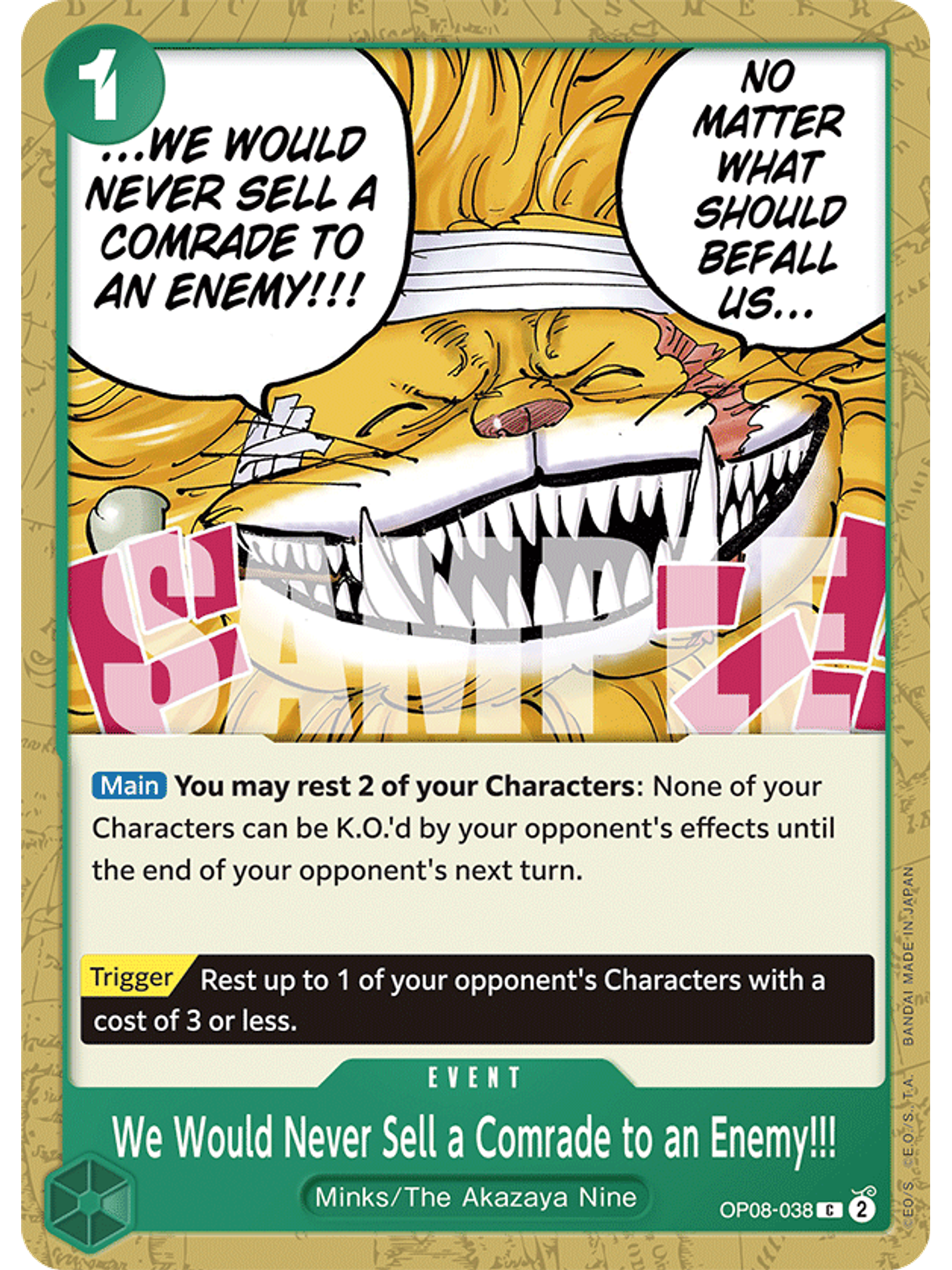 OP08-038 C We Would Never Sell a Comrade to an Enemy!!! 1