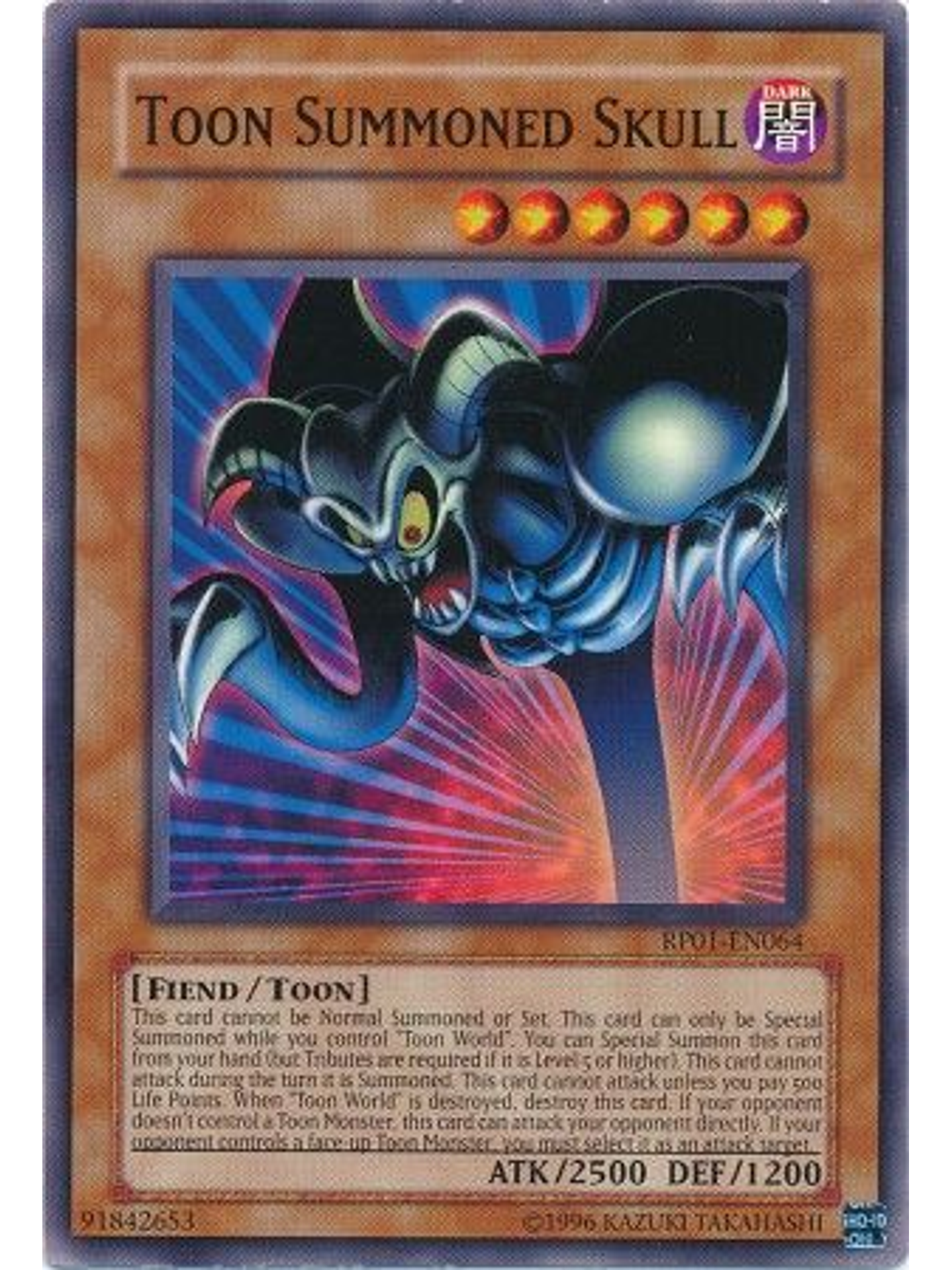 Toon Summoned Skull - RP01-EN064 - Common (Reprint) 1