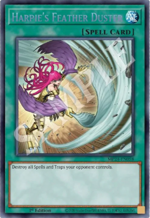 Harpie's Feather Duster (alternate art) - MP24-EN058 - Prismatic Secret Rare 1st Edition