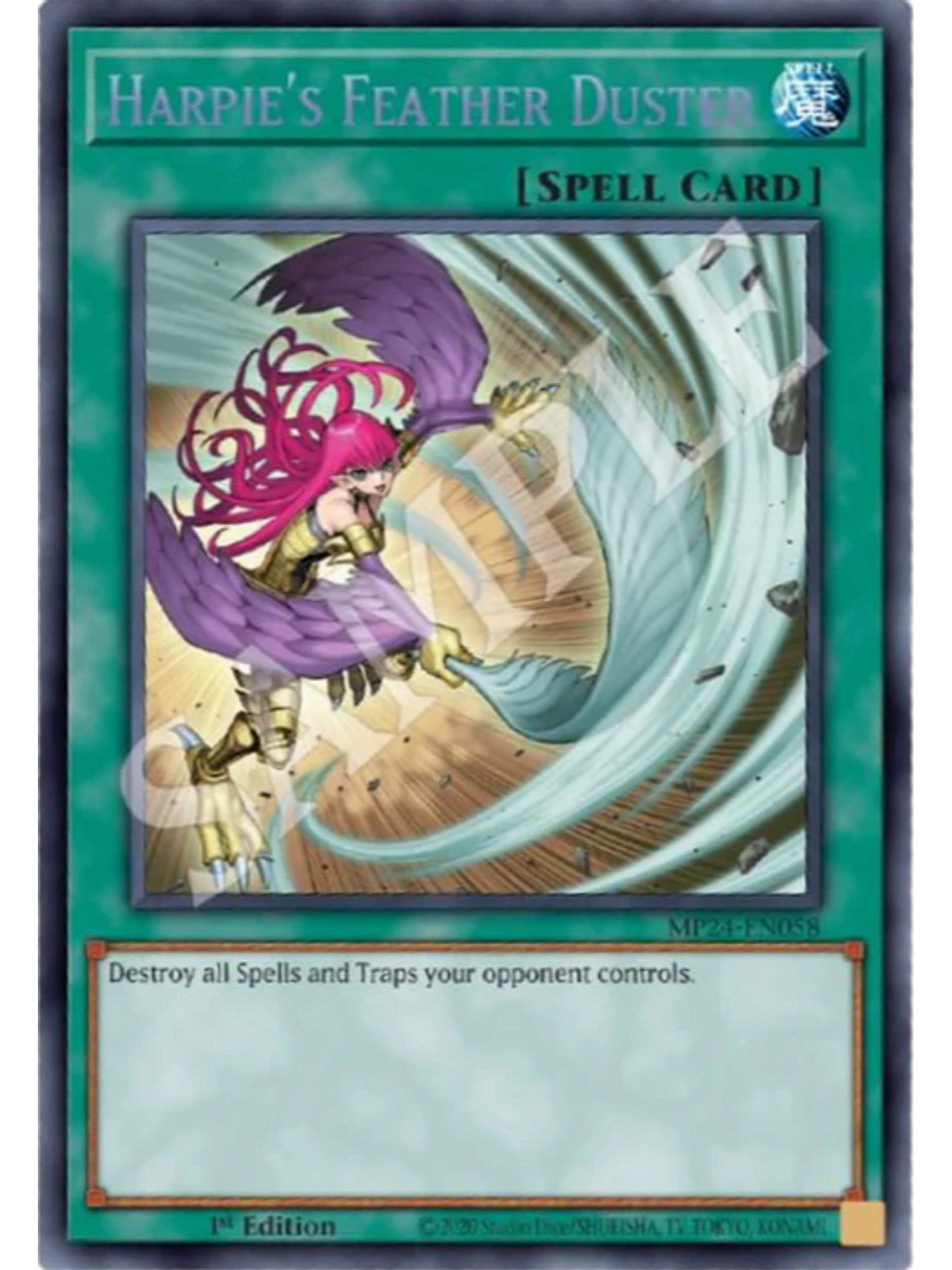 Harpie's Feather Duster (alternate art) - MP24-EN058 - Prismatic Secret Rare 1st Edition 1