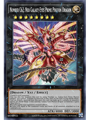 Number C62: Neo Galaxy-Eyes Prime Photon Dragon - MP24-EN069 - Prismatic Secret Rare 1st Edition