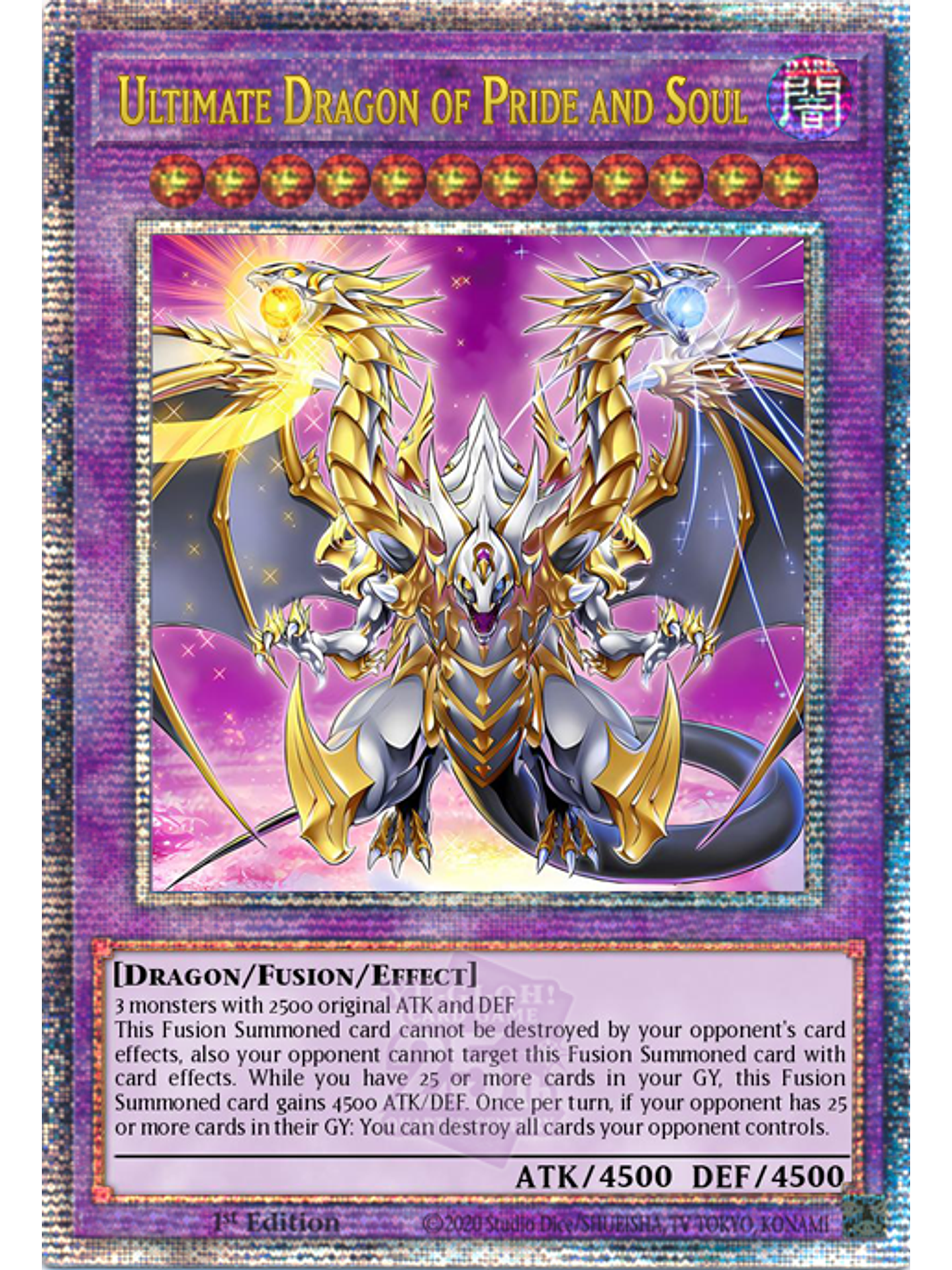 Ultimate Dragon of Pride and Soul - ROTA-EN000 - Quarter Century Secret Rare 1st Edition 1