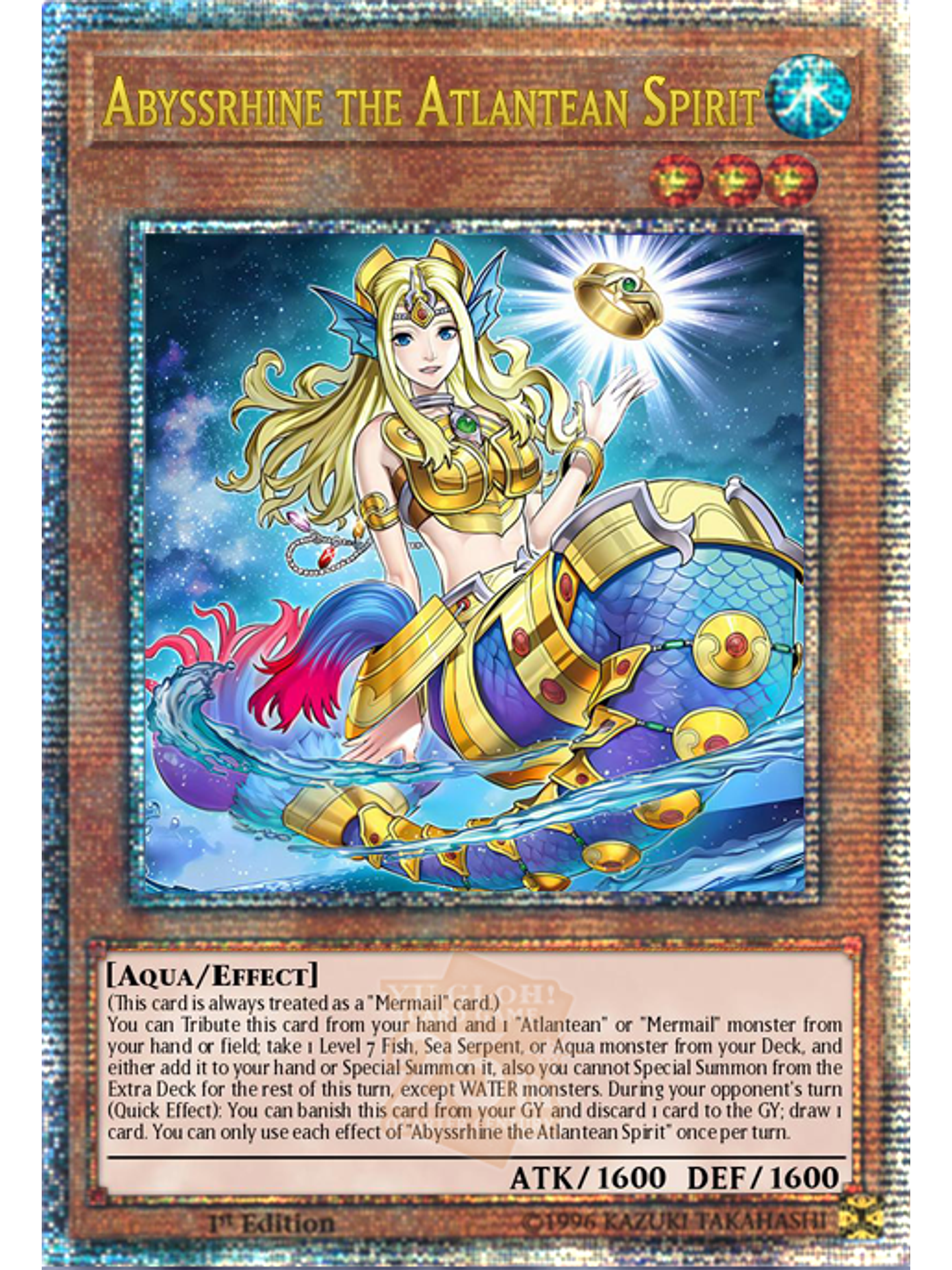 Abyssrhine, the Atlantean Spirit - ROTA-EN017 - Quarter Century Secret Rare 1st Edition 1