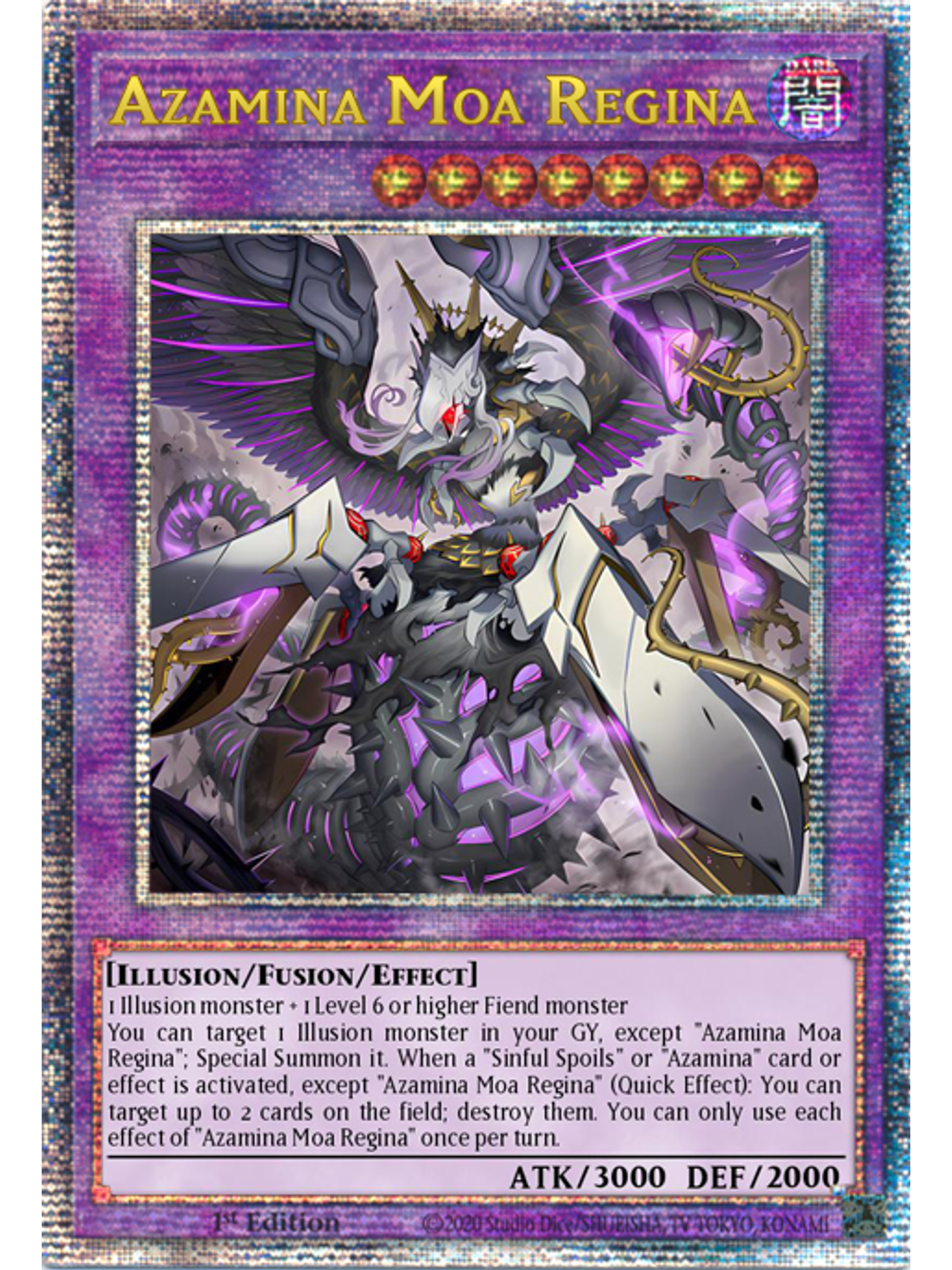 Azamina Moa Regina - ROTA-EN033 - Quarter Century Secret Rare 1st Edition 1