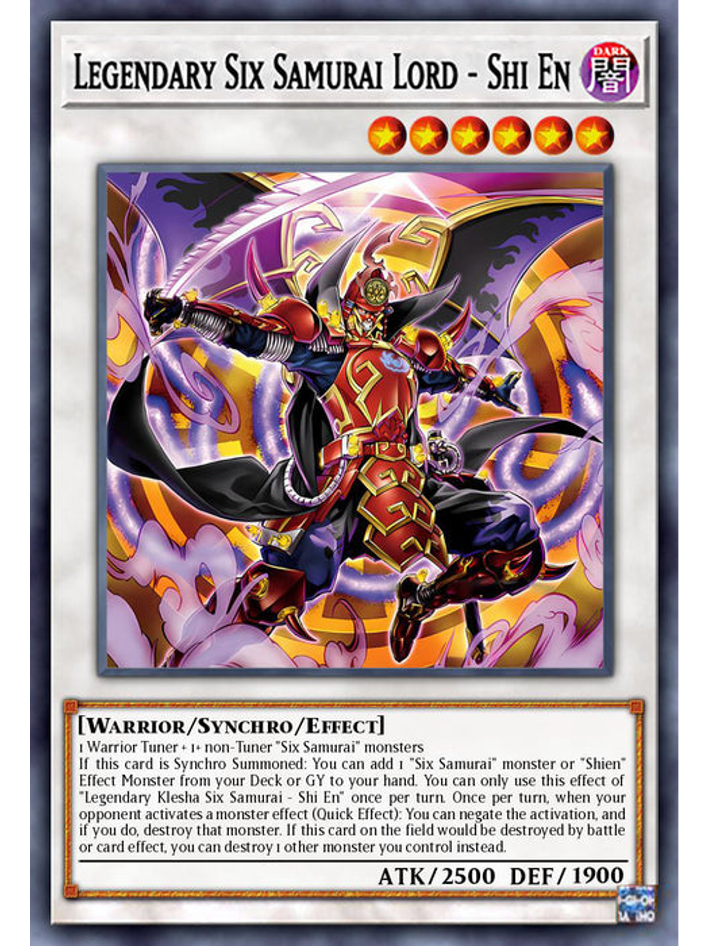 Legendary Lord Six Samurai - Shi En - ROTA-EN039 - Ultra Rare 1st Edition 1