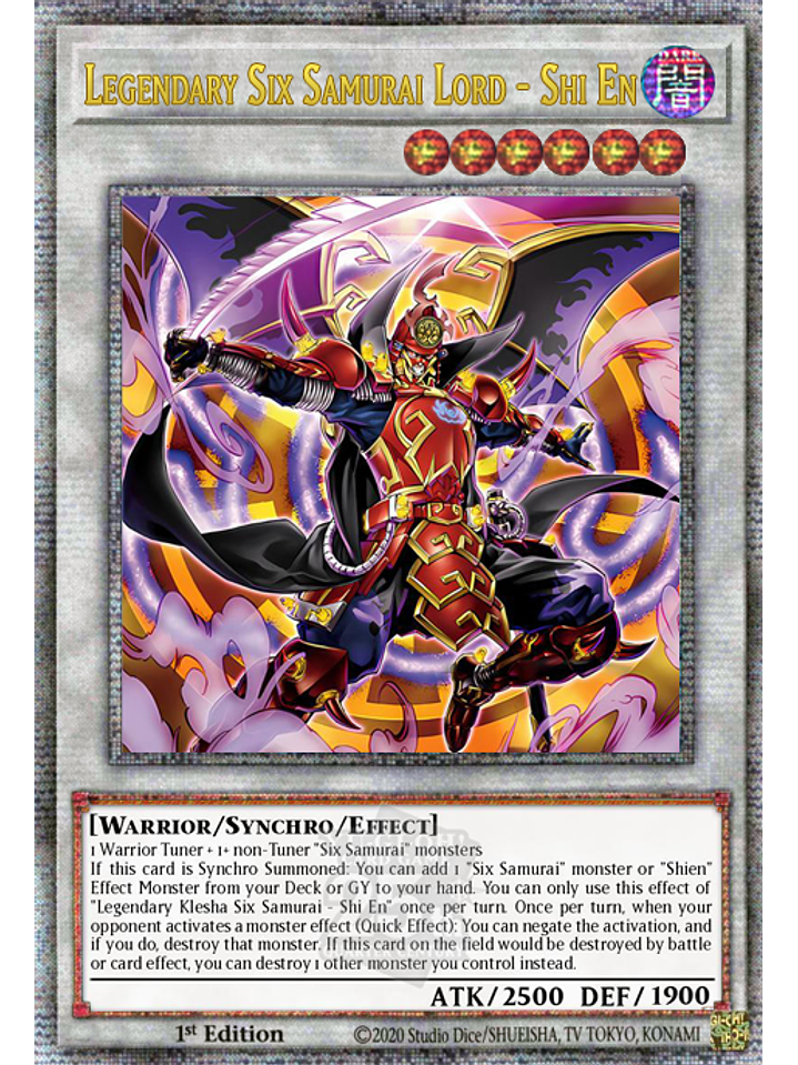 Legendary Lord Six Samurai - Shi En - ROTA-EN039 - Quarter Century Secret Rare 1st Edition 1