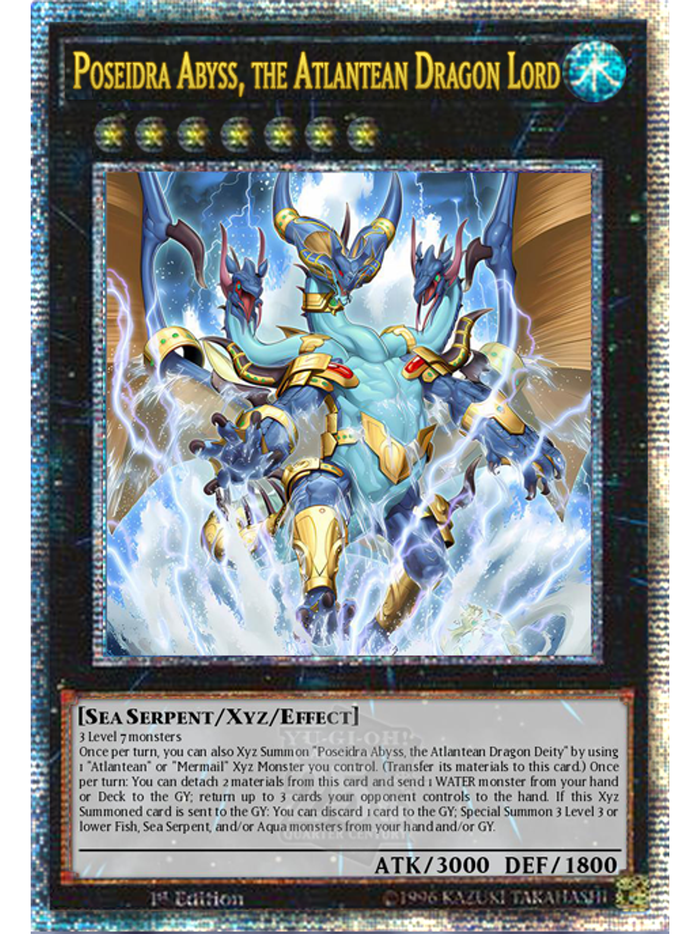 Poseidra Abyss, the Atlantean Dragon Lord - ROTA-EN043 - Quarter Century Secret Rare 1st Edition 1