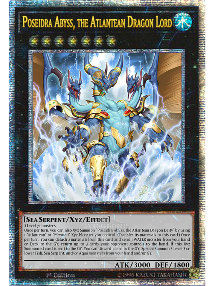 Poseidra Abyss, the Atlantean Dragon Lord - ROTA-EN043 - Quarter Century Secret Rare 1st Edition 1