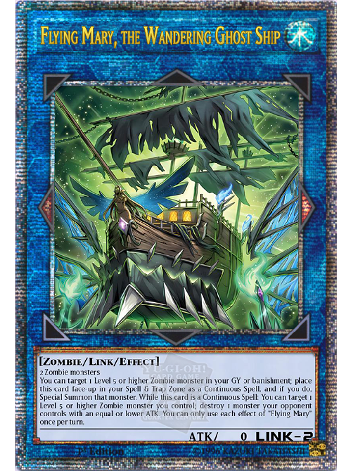 Flying Mary, the Wandering Ghost Ship - ROTA-EN047 - Quarter Century Secret Rare 1st Edition 1