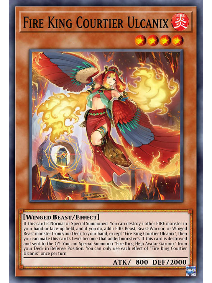 Fire King Courtier Ulcanix - ROTA-EN098 - Secret Rare 1st Edition 1