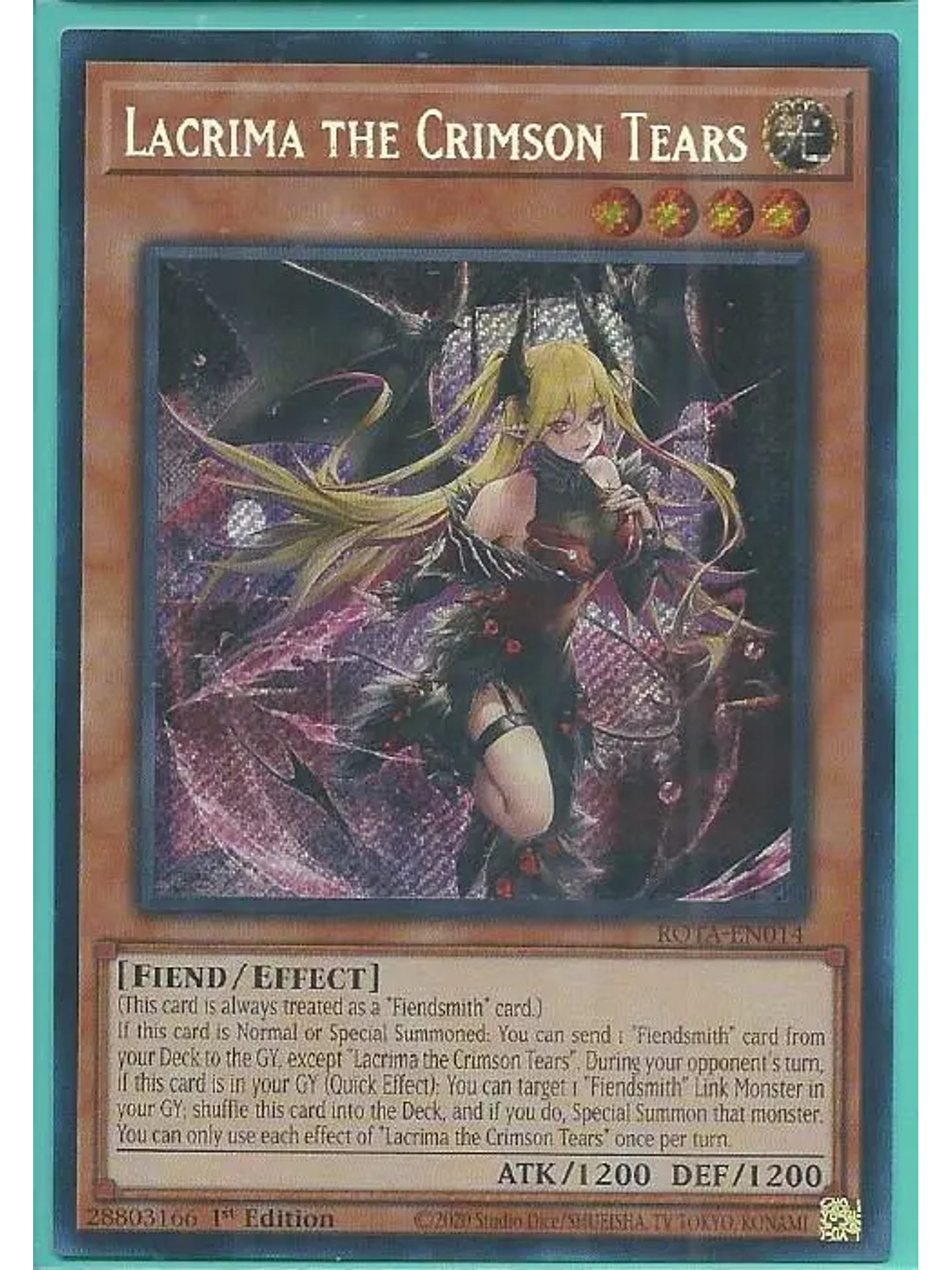 Lacrima the Crimson Tears - ROTA-EN014 - Secret Rare 1st Edition 1